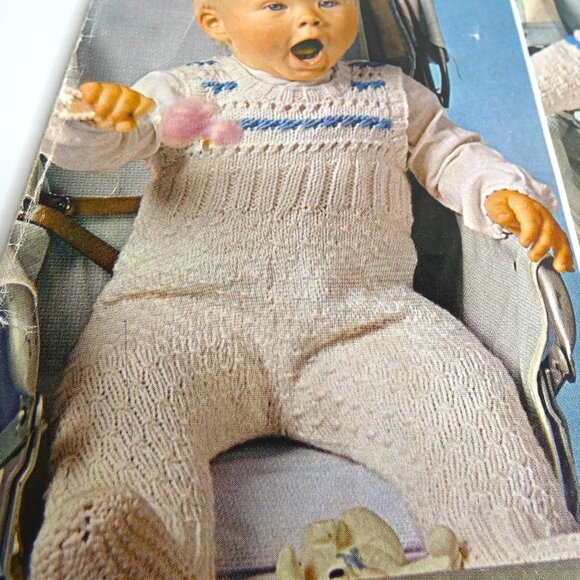 Vintage Pattern Patons Totem Double Crepe 6-12 months Hooded Sweater Leggings - Picture 2 of 8